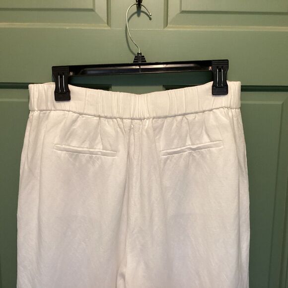 Nine West Women's Linen Blend Pants Size 8 Lined Wide-Leg Minimalistic Career - Picture 4 of 8